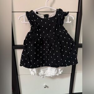 Janie and Jack Black Dress with White Dots